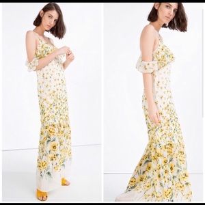 Zara Yellow floral maxi dress , size XS